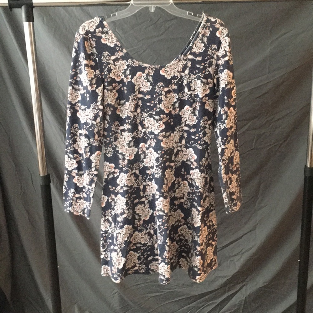 Long Sleeve Fit and Flare Floral Dress